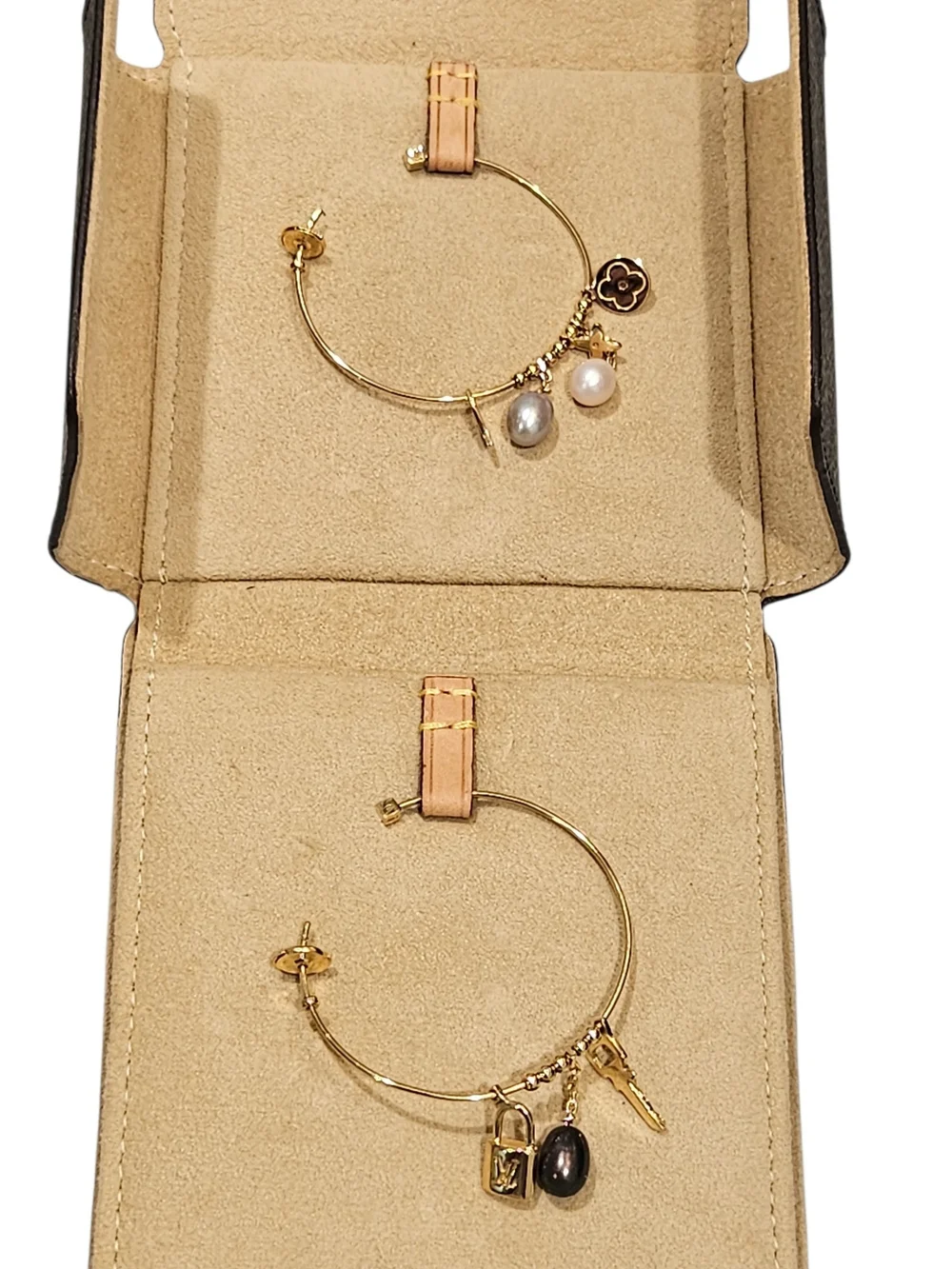 Louis Vuitton 18K Yellow Gold Multi-Charm Hoop Earrings